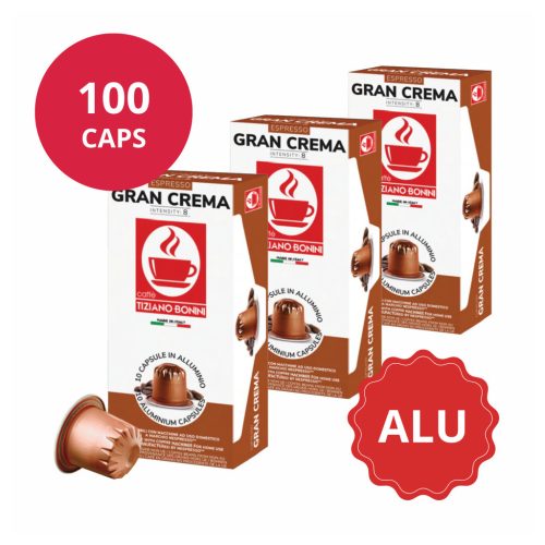 Gran Crema 100 capsules en aluminium pour Nespresso