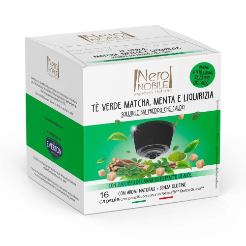 Thé vert Matcha à la menthe 16 capsules pour Dolce Gusto