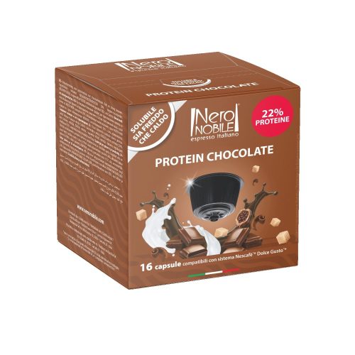 Chocolat chaud protéiné (22%) 16 capsules pour Dolce Gusto