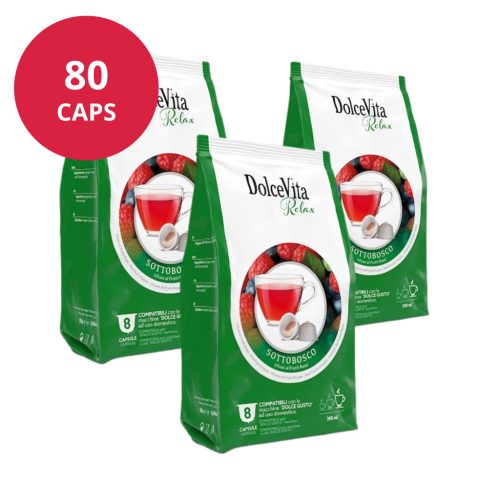 Infusion aux fruits des bois Dolce Vita 10x8 capsules pour Dolce Gusto (80 capsules)